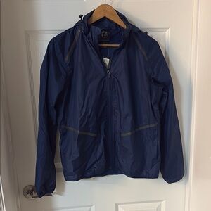Navy Blue Windbreaker Jacket